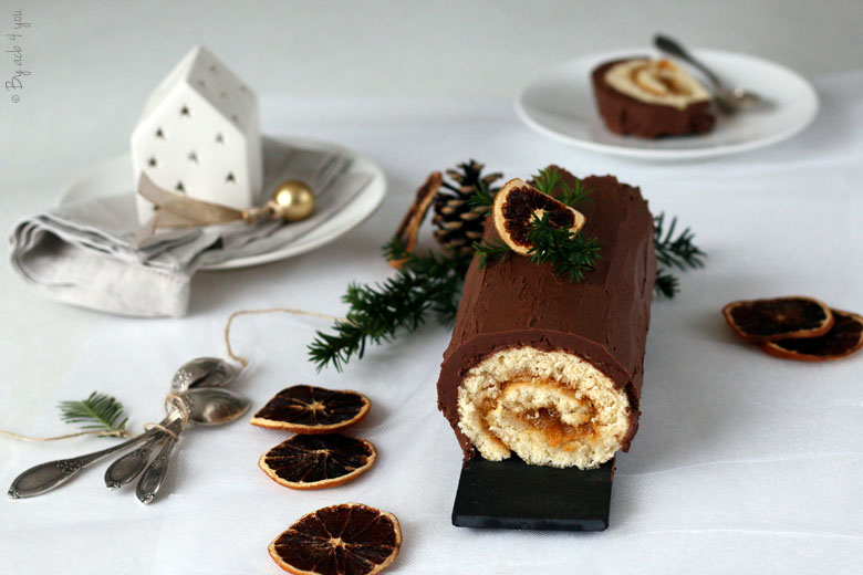 Bûche au chocolat et à l'orange