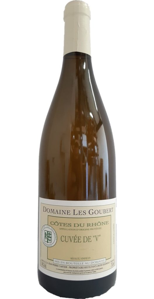 Foire aux vins : CÔTES DU RHÔNE BLANC CUVÉE DE "V" – 2019 LES GOUBERT